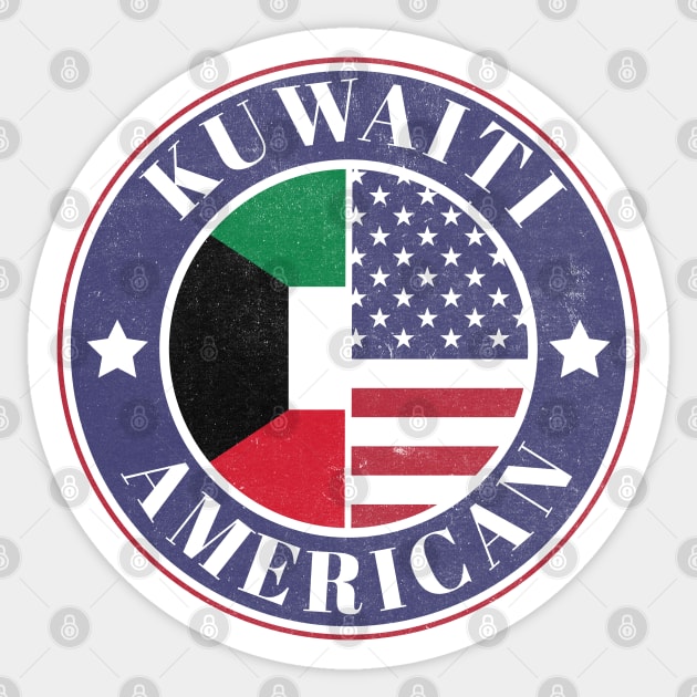 Proud Kuwaiti-American Badge - Kuwait Flag Sticker by Yesteeyear